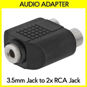 3.5mm Jack to 2 RCA Jack Splitter Dual RCA to AUX Mono Adapter Audio Converter - Picture 1 of 3
