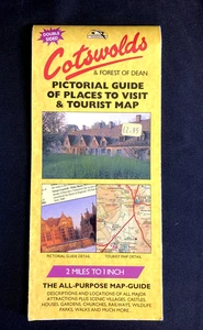 Cotswolds Pictorial Guide of Places to Visit and Tourist Map 2 Mi / 1" 1992 V Gd - Picture 1 of 5