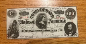 1863 Lucy Pickens CSA Banknote, T-56, knackig bankfrisch - Bild 1 von 4