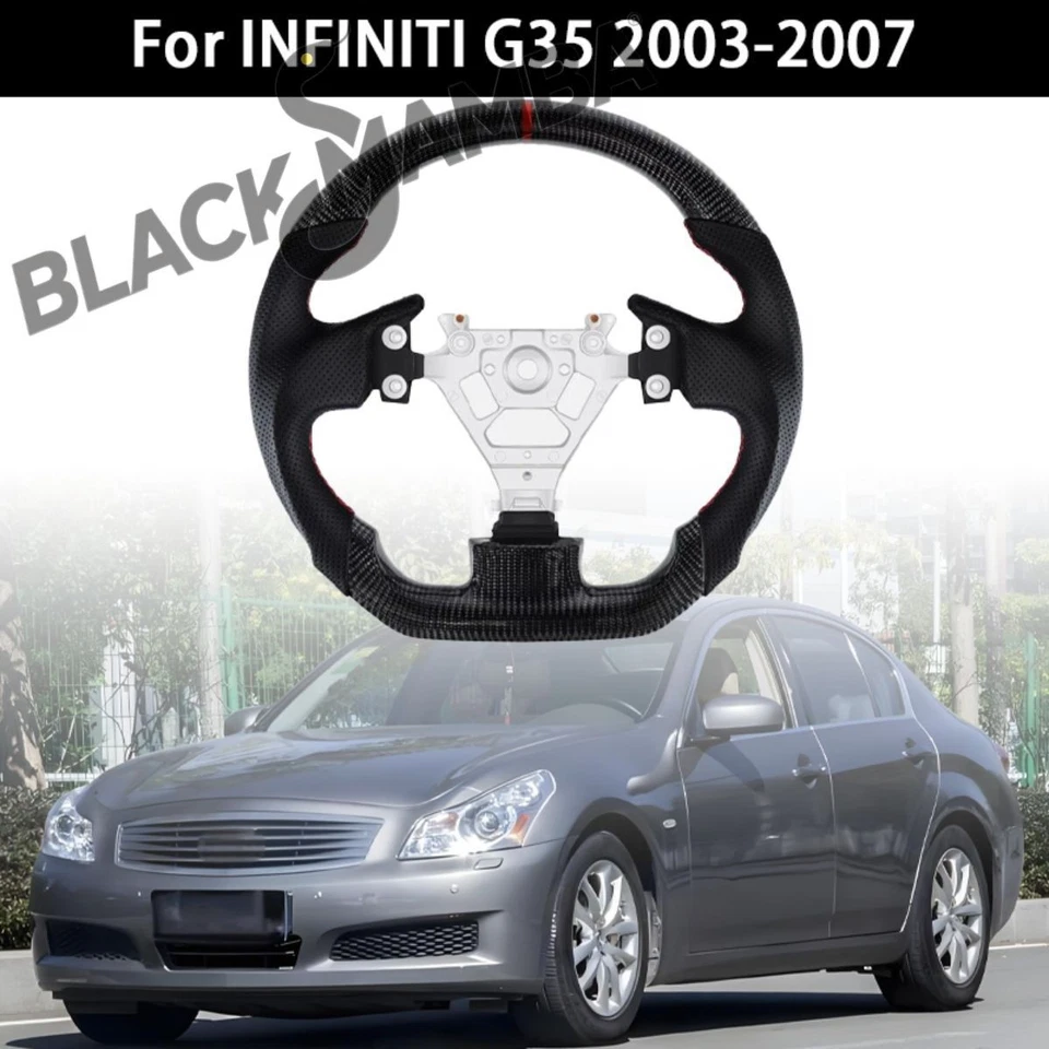 For INFINITI G35 2003-2007 Real Carbon Fiber Steering Wheel New Upgrade - Изображение 1 из 4