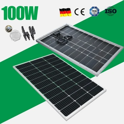 100W 12V Bifaziale Solarpanel Glas 100W Solarmodul Mono für solaranlage - Bild 1 von 4