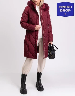 RRP €305 TRUSSARDI COLLECTION Quilted Coat Size L Belted Detachable Hood  - Image 1 of 4