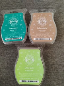 3 Scentsy Wax Bars Transcendence Serene Green & Dulce De Leche New - Picture 1 of 5