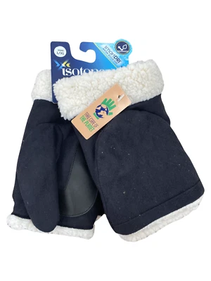 Новый Isotoner микрозамши Flip Top варежки черный размер L/XL - Изображение 1 из 2