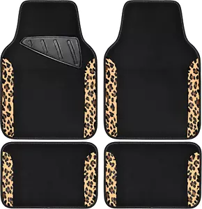 Waterproof Universal Fit Car Floor Mats, Leopard Print Car Mats Fit for Suv,Vans - Picture 1 of 12