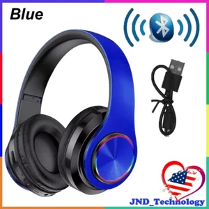 Bluetooth 5.0 Headphones Noise Cancelling Wireless HiFi Stereo Headset with Mic - Picture 1 of 13