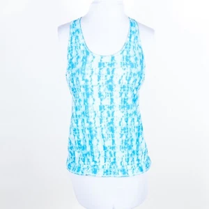 Ivivva Tie Dye Racer-Back Tank Top w Attached Bra Light Blue Girls 14 - Picture 1 of 11