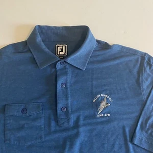 Footjoy FJ Athletic Fit Mens XL Blue S/S Falcon Dunes GC Luke AFB Golf Polo - Picture 1 of 8