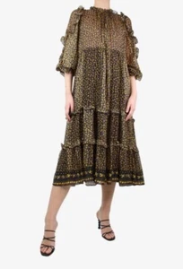 Ulla Johnson Fantine Midi Ruffle Dress Silk Blend Womens Size 0 - Picture 1 of 14