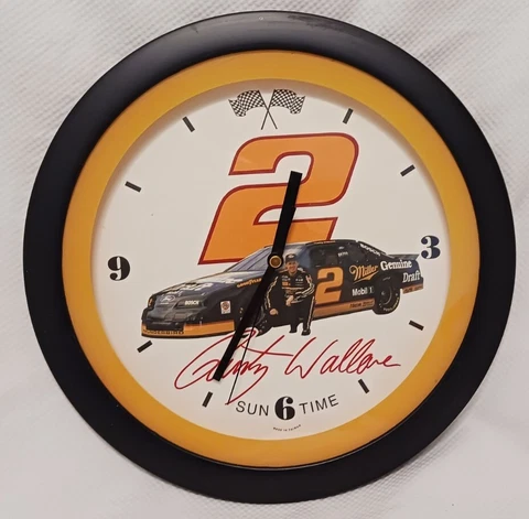 Vintage Nascar Rusty Wallace Miller Sun Time Wall Clock Cover