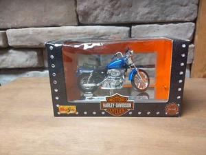 Maisto 1:18 Die Cast Harley Davidson XLH Sportster 1200 New In Box Rare Blue - Picture 1 of 6