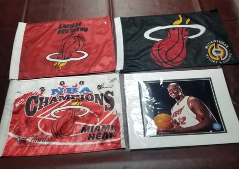 🏀 MIAMI HEAT NBA MEMORABILIA SHAQUILLE  O'NEAL PHOTO 3 CAR FLAGS 📫FREE S/H📫 Cover