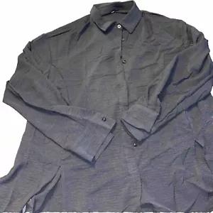 Woman’s button up top long sleeve with matching shorts black size large Clothing - Picture 1 of 7