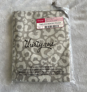 Thirty-one NWT Timeless Memory Pouch Say It Taupe #573G with free mini pouch