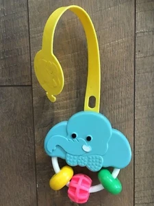 Vintage Fisher Price Stroller Crib Toy Blue Elephant 1983 619 - Picture 1 of 1