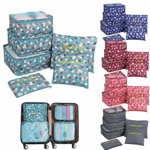 6Pcs Waterproof Clothes Storage Bags Packing Cube Travel Luggage Organizer Pouch - Picture 1 of 32
