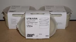 (3 Set) IKEA UTBJUDA Stackable Lunch Box Food Container Light Beige - Picture 1 of 4