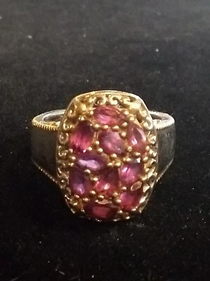 Anel de granada de rodolita prata esterlina Michael Valitutti, tamanho 7,75 - Imagem 1 de 4