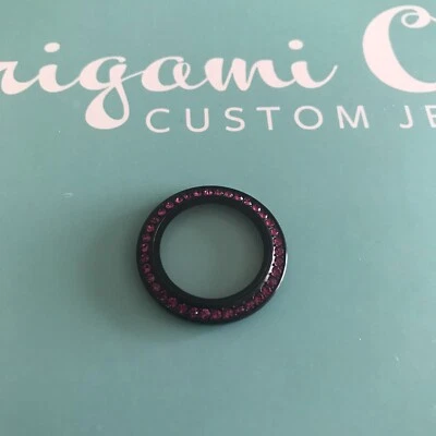 Auténtico Origami Búho Medio Negro con Cristal Fucsia Torcido CARA "Nuevo"  Foto 1 de 4