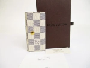 Authentic LOUIS VUITTON Damier Azur Leather Multicles 4 Key Chain #a559 - Picture 1 of 12