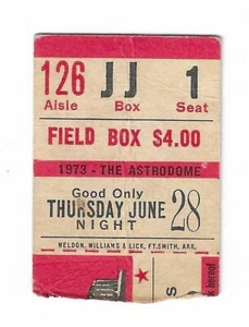 June 28, 1973, Houston Astros Ticket Stub - Picture 1 of 2