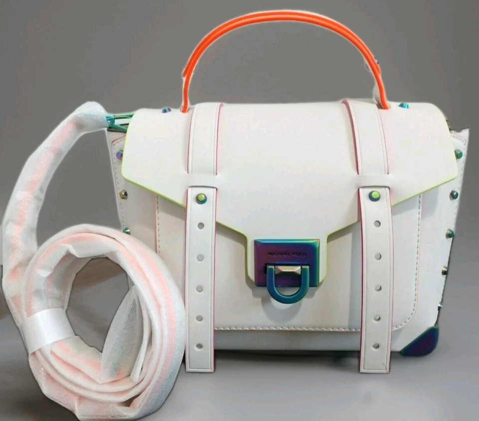 Michael Kors 30608460 Crossbody School Satchel Bag Medium - Optic White