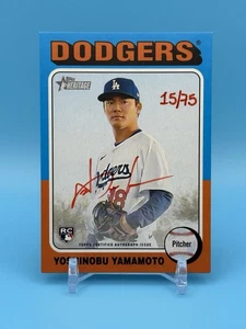 2024 TOPPS HERITAGE HIGH RED AUTOGRAPH 15/75 YOSHINOBU YAMAMOTO RC DODGERS - Picture 1 of 6