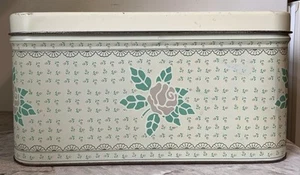 VINTAGE BOÎTE À PAIN RUSTIQUE EN MÉTAL MAÎTRE / GRAND RANGEMENT EN ÉTAIN DÉCOR FERME - Photo 1/16