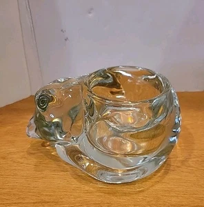 Vintage Indiana Glass Sleeping Kitty Votive Tea Light Candle Holder/Paperweight - Picture 1 of 7