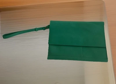 Bolso Clutch Zara Mujer Verde 100% Cuero CON Correa INDITEX 4 COMPARTIMENTOS Foto 1 de 4