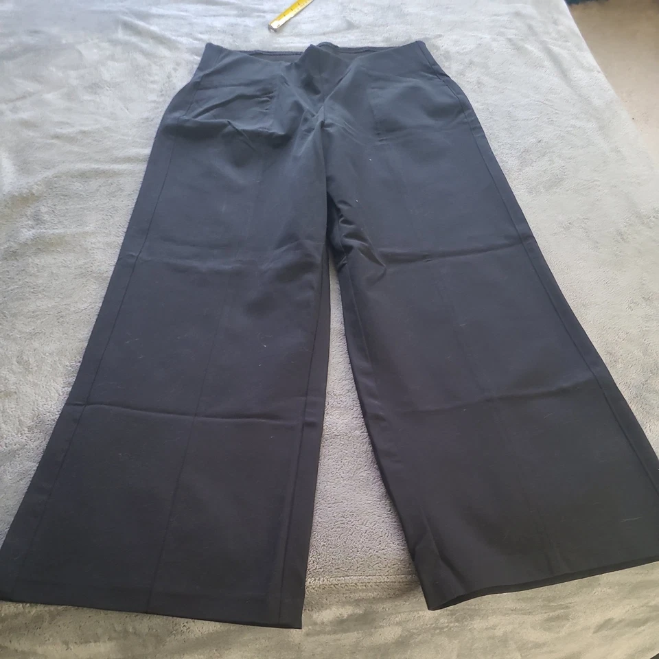 Брюки женские Old Navy размер L широкие повседневные с высокой талией Pixie широкие миниатюрные смоляной черный цвет - Изображение 1 из 4