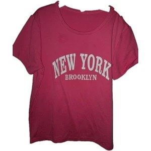 New York Brooklyn Pink Tee Shirt Size 10 Y - Picture 1 of 3