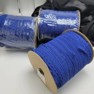 Scalloped French Blue Lace Trim 2100 Yards x 3/8" Narrow 3 Roll Lot - Picture 1 of 3