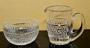 Waterford Crystal Irish Lace Creamer Open Sugar Bowl Set Signed - Picture 1 of 11