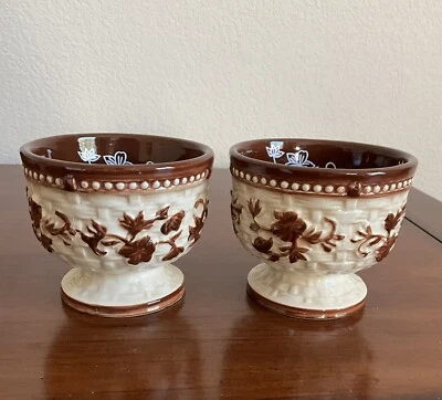 Juego de 2 cuencos de postre Temptations by Tara floral encaje chocolate tejido de canasta Foto 1 de 4