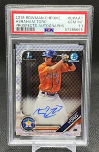 Bowman 2019 cromado base automático Abraham Toro Houston Astros Prospect PSA 10 Gem Mt - Imagen 1 de 2