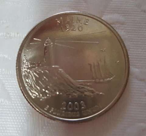 2003-D Maine Statehood Quarter UNCIRCULATED from ODB roll - Free shipping Cover