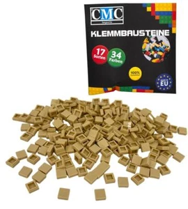 100 Fliesen Klemmbausteine Tiles Bausteine 1x1 Noppen Kompatibel Kachel Beige - Bild 1 von 1