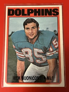 Nick Buoniconti Topps #43 1972 Miami Dolphins Salón de la fama casi nuevo/como nuevo (J25) - Imagen 1 de 2