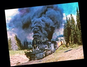 Narrow Gauge Rio Grande RAILROAD  PHOTOGRAPH Double Header D&RGW Train In 1963  - Picture 1 of 3