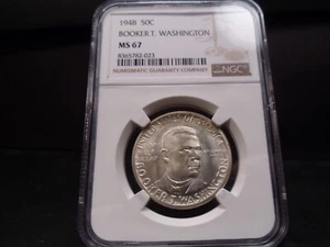 1948-MS67 Booker T Washington Silver Commemorative NGC Certified Superb Gem - Picture 1 of 8