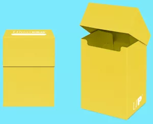 Ultra Pro YELLOW 80+ DECK BOX Card Holder NEW storage case protector mtg pokemon - Picture 1 of 3