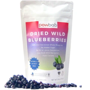 powbab Dried Wild Blueberries 100%. No Sugar Added. No Oil. KETO and Unsweetened - Picture 1 of 7