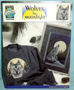 True Colors "Wolves by Moonlight" Cross Stitch Pattern Chart Leaflet Wolf - Picture 1 of 2