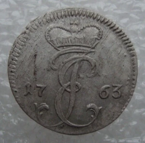 Curlandia 1 Grosso Grosso 1763 ICS Ernst Johann Biron Moneta Argento Vk - Foto 1 di 7
