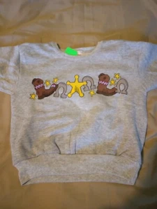 Kids XS 5 Sweatshirt Gray with Boot Horseshoe Fabric fiber Print 275457 - Picture 1 of 1