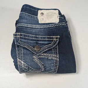 Silver Jeans Co Jeans Womens Size 27 Blue Suki Flap Capri Jeans - Picture 1 of 8