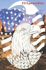 FLAG and EAGLE STATIC CLING WINDOW DECAL New Oval 15x23 Patriotic Military Decor