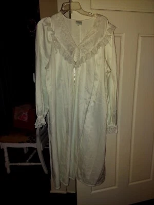 Camisón blanco Gilligan & O'Malley vintage años 80 algodón talla grande Foto 1 de 4