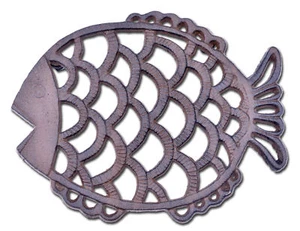 Decorative Trivet Fish Kitchen Decor Cast Iron Hot Pad Pot Stand 7.75" Wide - Picture 1 of 1